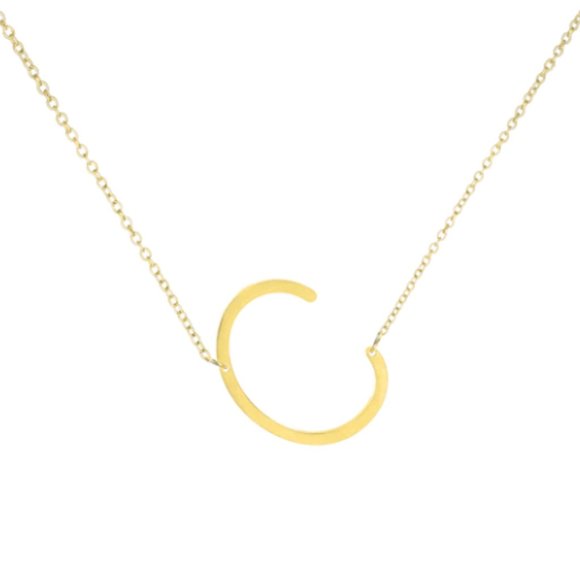 Multiple options: Savvy Cie Jewels 14k Gold Plated Initial Letter Necklace - Picture 11 of 16